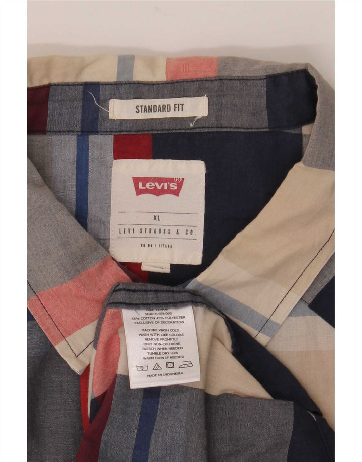 Koszula męska Levi's z krótkim rękawem o standardowym kroju XL, wielokolorowa, bawełniana w kratę