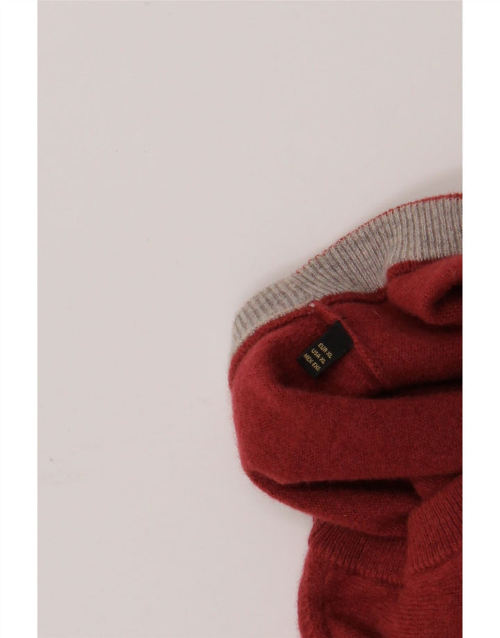Męski sweter z okrągłym dekoltem Massimo Dutti XL, czerwona wełna