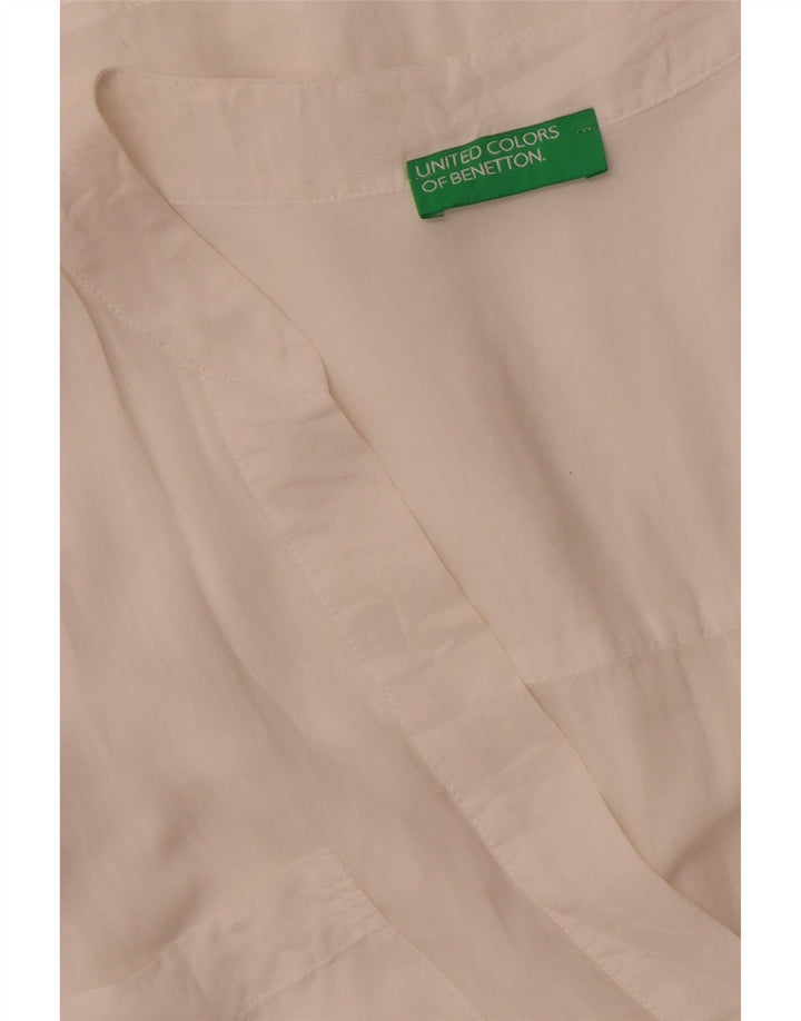 Damska bluzka z długim rękawem BENETTON UK 18 XL, biała