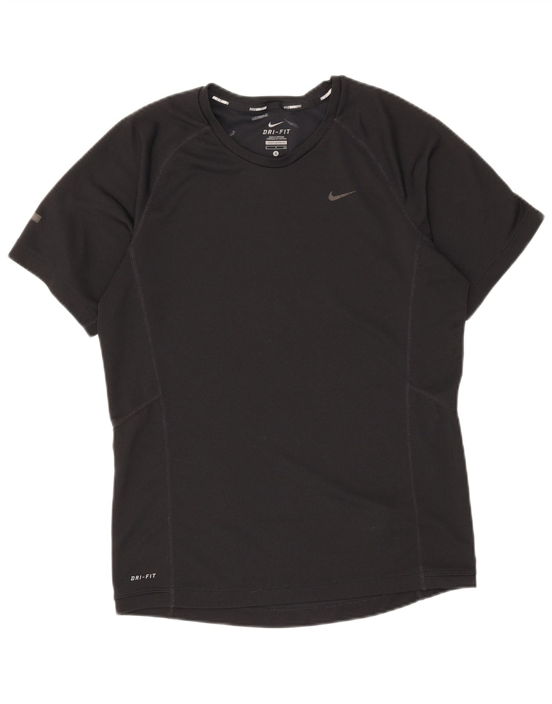 NIKE Mens Dri Fit T-Shirt Top Small Black Polyester