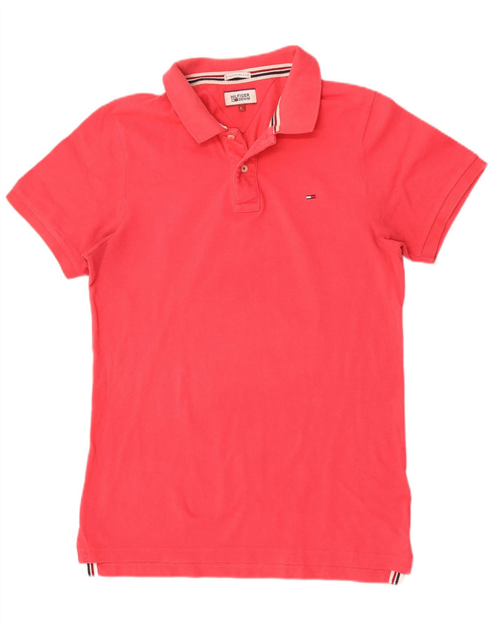 Męska koszulka polo Tommy Hilfiger, duża, różowa, bawełniana
