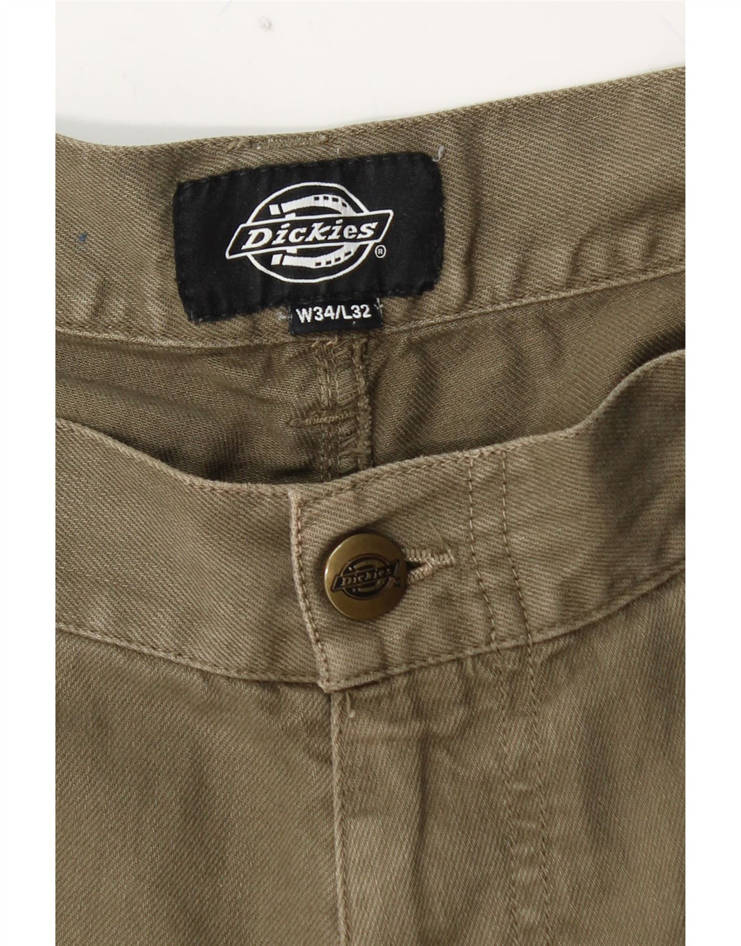 Męskie proste spodnie cargo DICKIES W34 L32, bawełna khaki