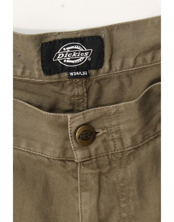 Męskie proste spodnie cargo DICKIES W34 L32, bawełna khaki