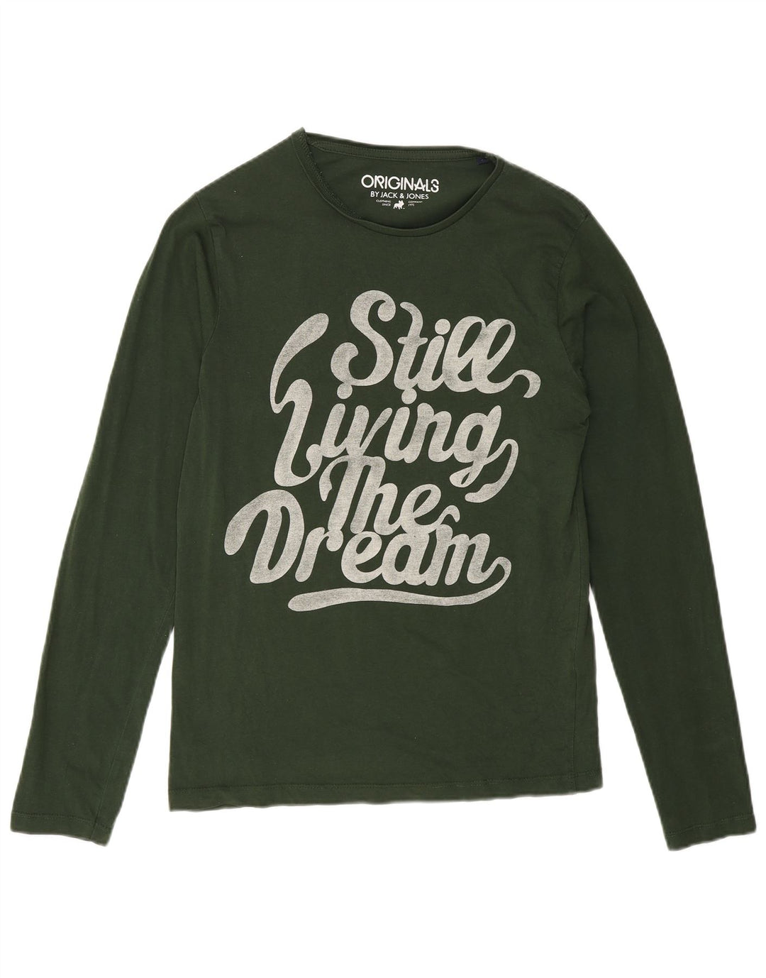 Męski top graficzny Jack & Jones z długim rękawem, mały, zielony