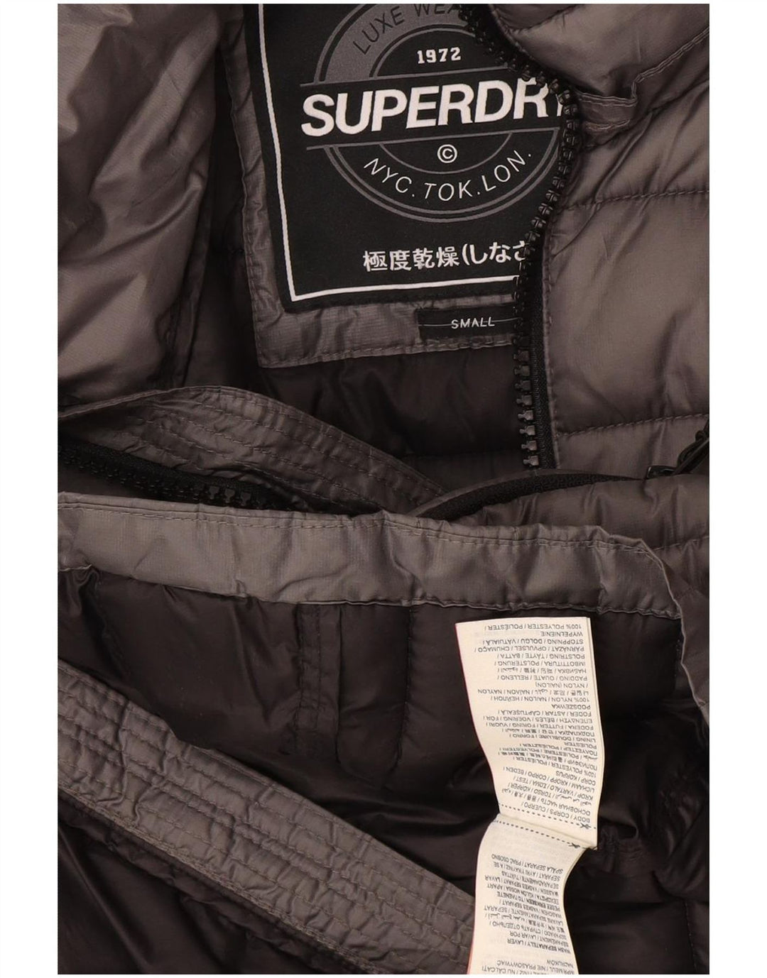 Damska wyściełana kamizelka Superdry UK 10, mała, szary poliester