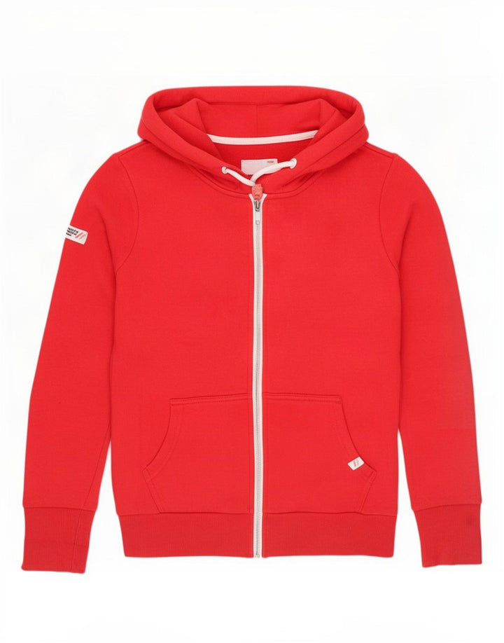 Damski sweter z kapturem i zamkiem Superdry UK 10, mały, czerwony poliester