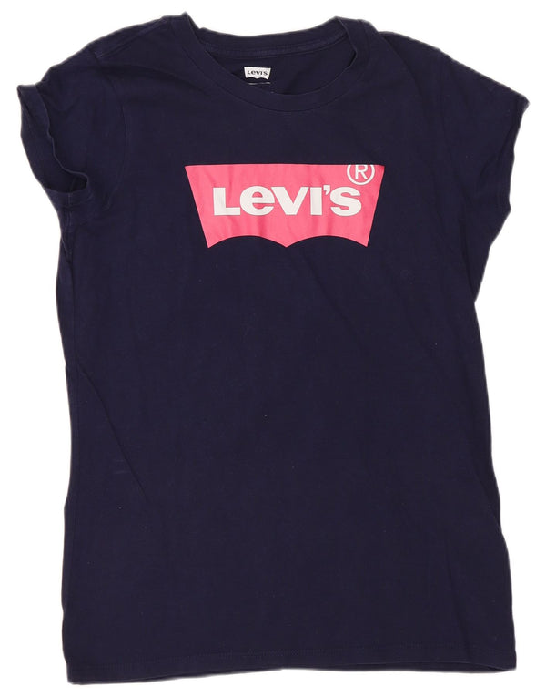 Dziewczęca koszulka Levi's Regular z grafiką, 15-16 lat, granatowe, bawełniane logo