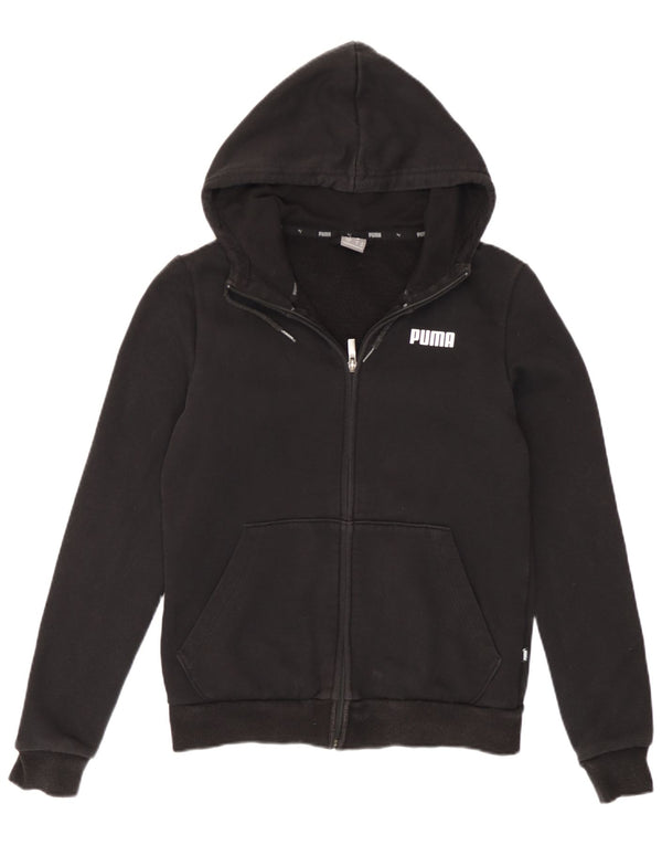 Damski sweter Puma z kapturem i zamkiem UK 10, mały, czarny, bawełniany
