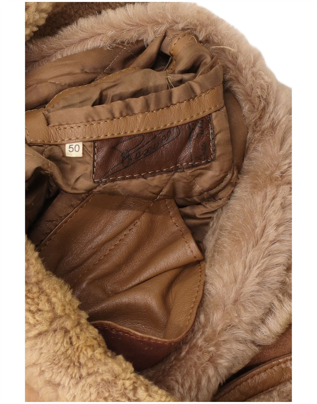 Vintage męska kurtka shearling IT 50 Large Beige