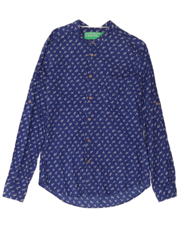 Koszula męska Benetton XS, niebieska w kwiaty