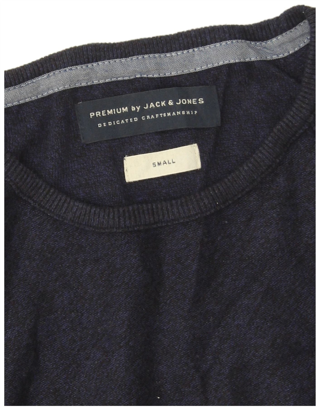 Top męski Jack & Jones z długim rękawem, mały, granatowy, bawełniany
