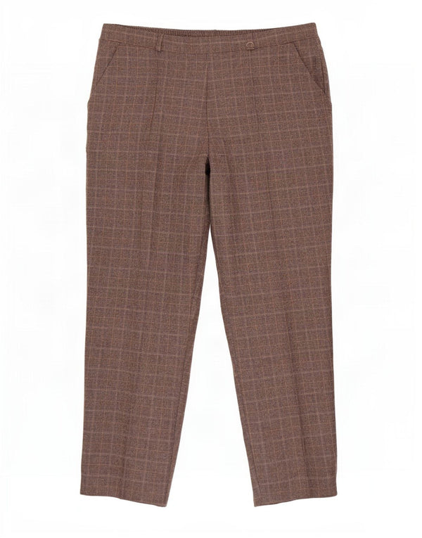 Spodnie damskie Marks & Spencer UK 14 Large W34 L27 Brązowa kratka