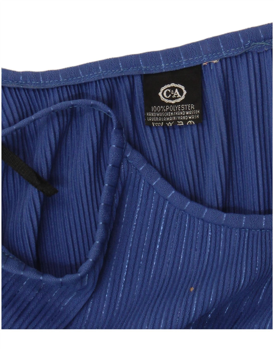 Damska sukienka letnia C&A UK 10, małe, niebieskie paski, poliester