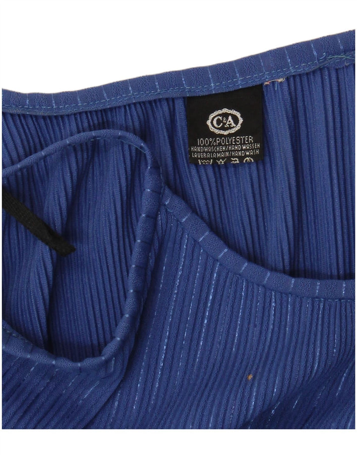 Damska sukienka letnia C&A UK 10, małe, niebieskie paski, poliester