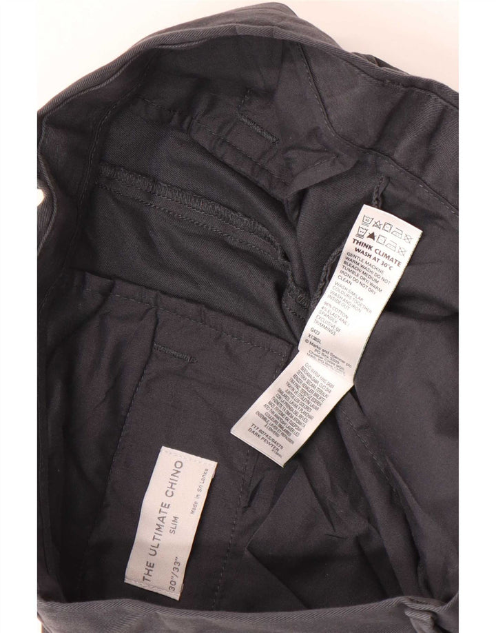 Marks & Spencer Męskie spodnie Chino W30 L33 Szara bawełna