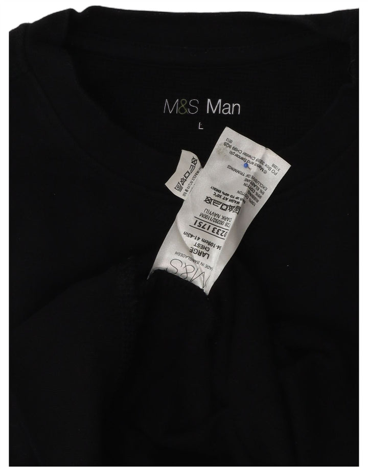 Marks & Spencer Męski sweter, duży, granatowy, bawełniany