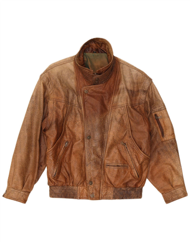 Męska kurtka skórzana Trapper IT 46 Small Brown