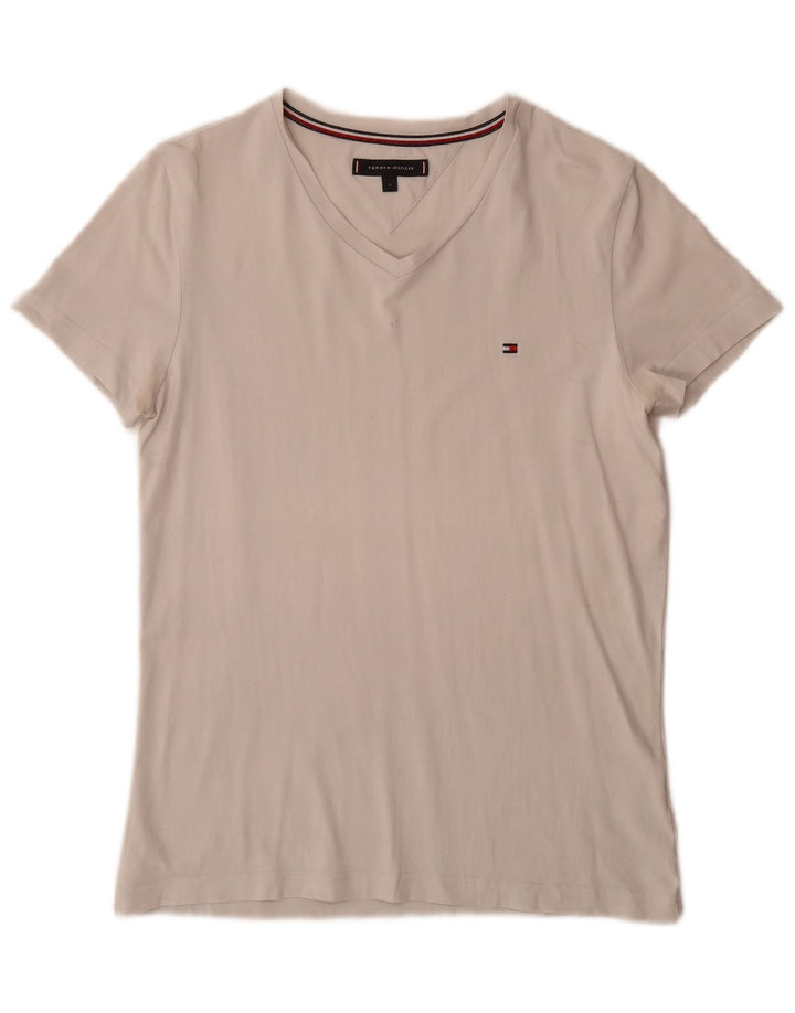T-shirt męski Tommy Hilfiger, mały, biały, bawełniany