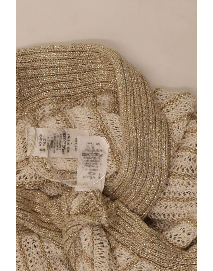 Vintage damski zestaw 2-częściowych spódnic UK 8 Small W26 Beżowy akryl w paski