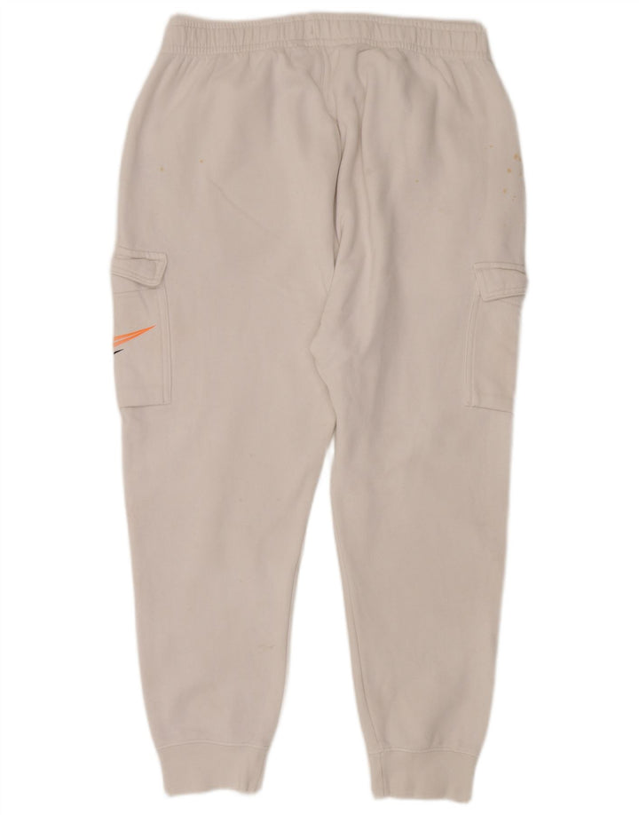 NIKE Mens Graphic Cargo Tracksuit Trousers Joggers Large  White Cotton