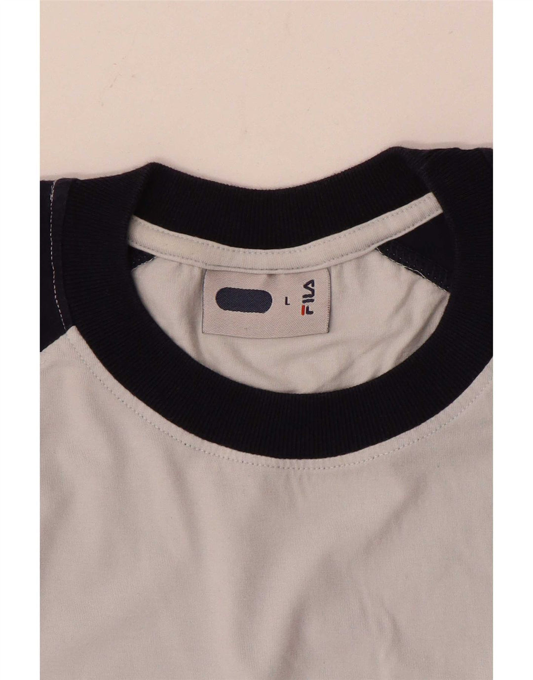 T-shirt męski Fila, duży, szary, bawełniany z blokami kolorów