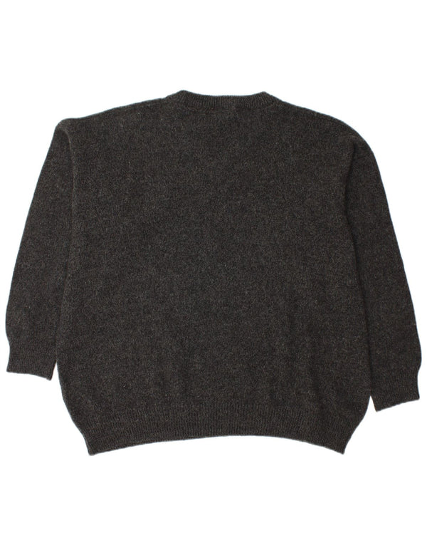 MURPHY & NYE Męski sweter z dekoltem w kształcie litery V, 2XL, czarna wełna