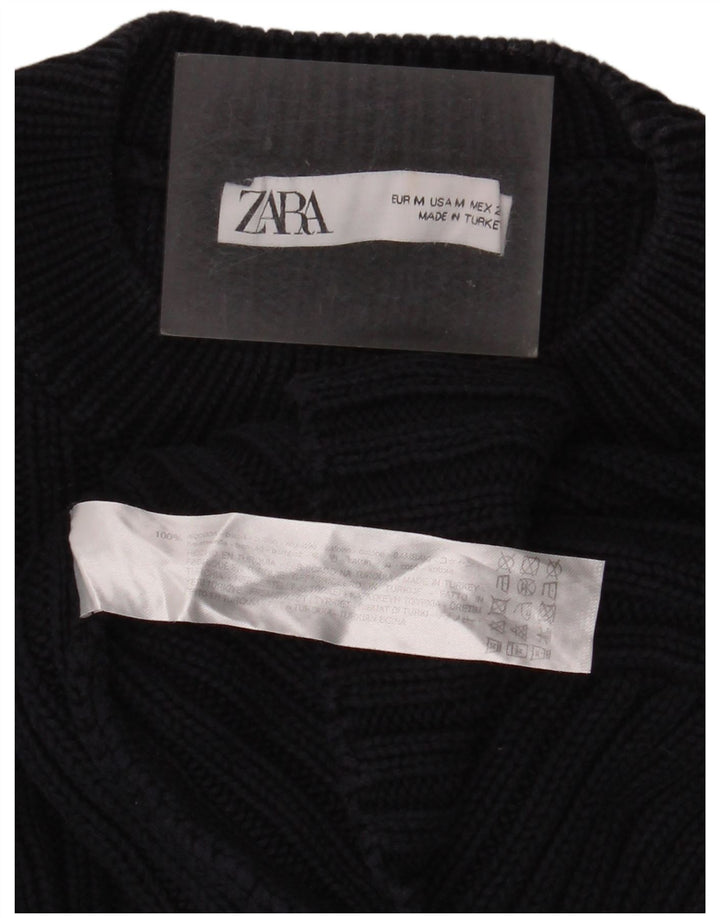 Sweter damski Zara z okrągłym dekoltem, UK 14, średni granatowy