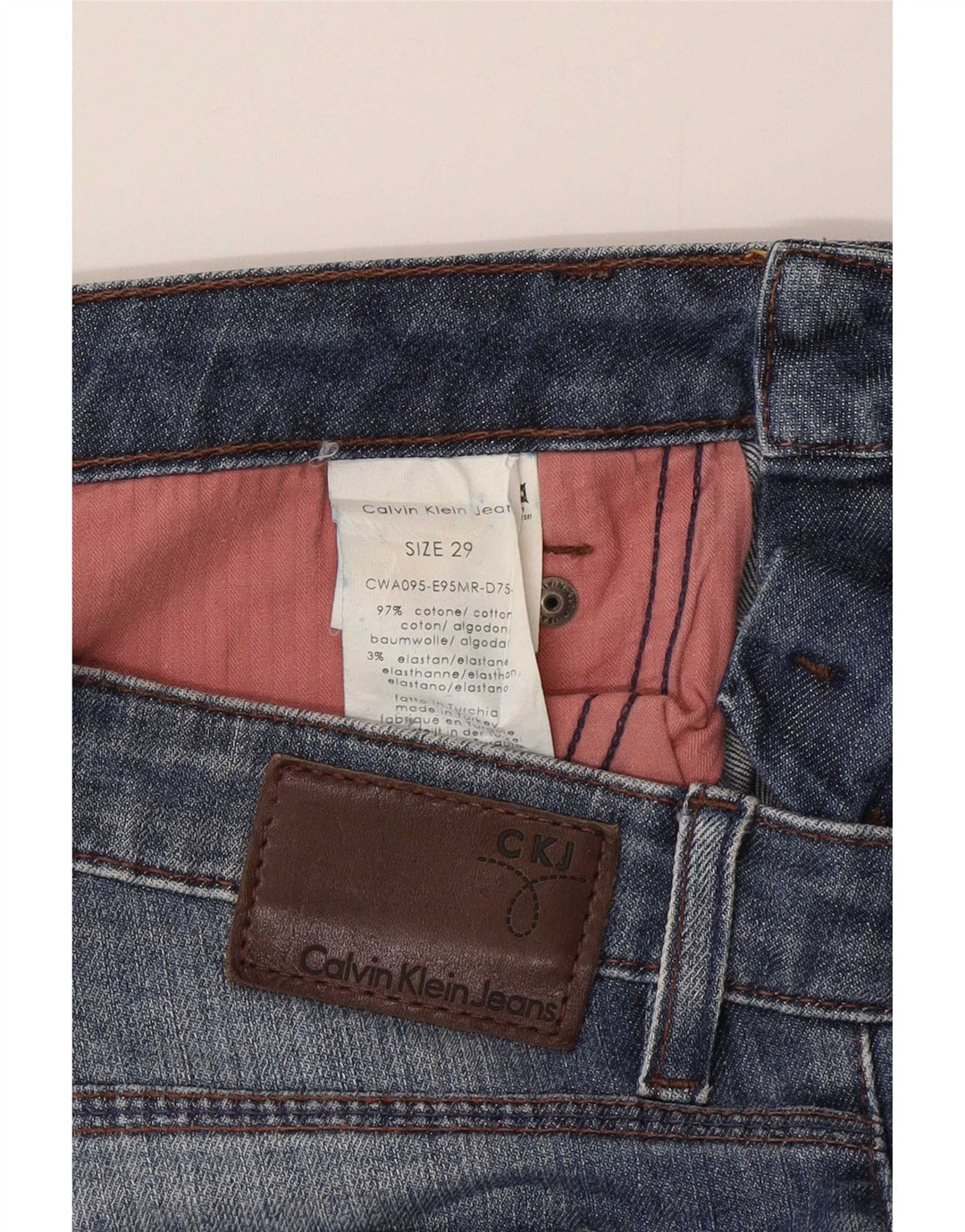 Damskie dżinsy Calvin Klein W29 L33 Niebieskie bawełniane