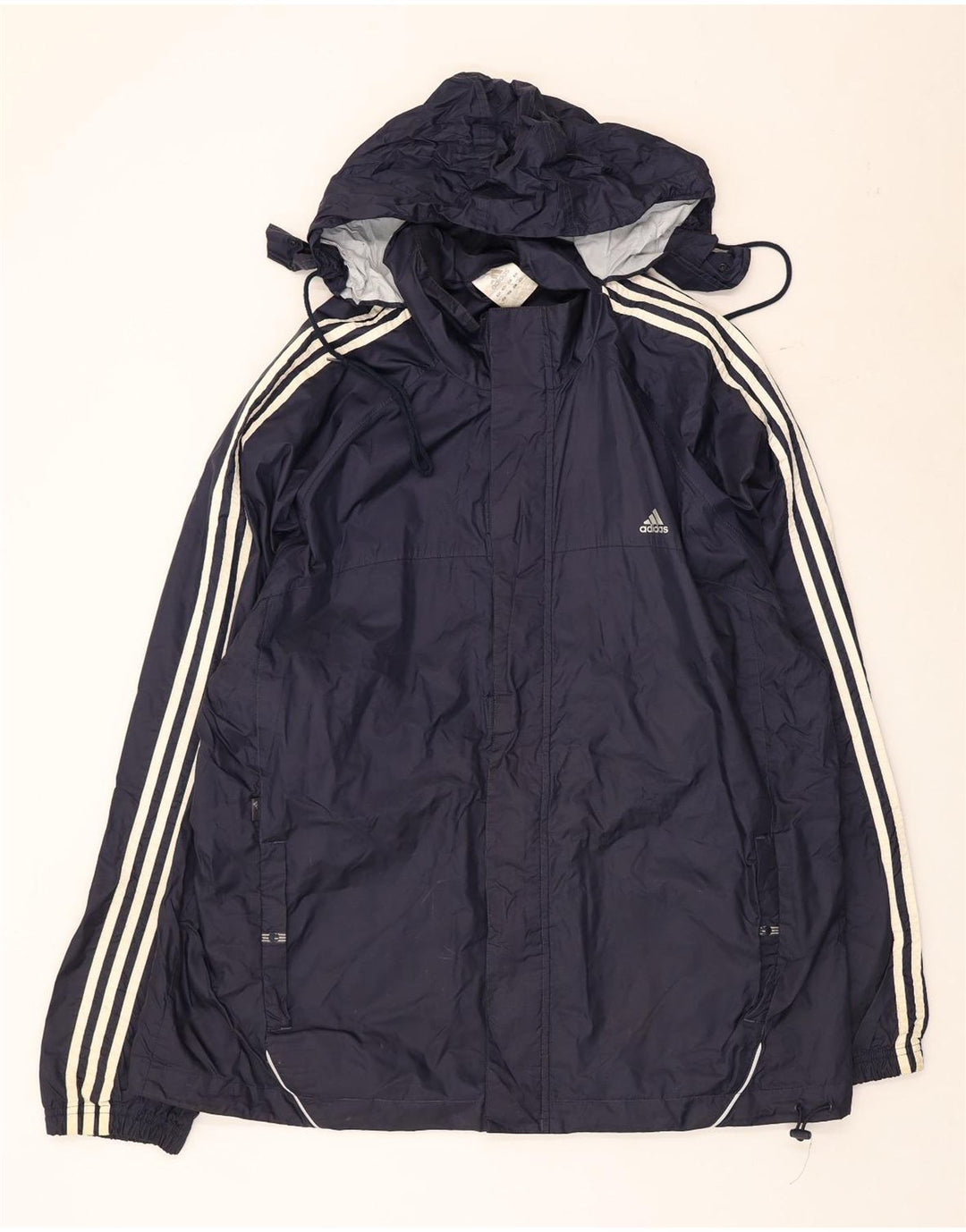 Męska kurtka wiatrówka Adidas z kapturem UK 42 XL Granatowy poliester