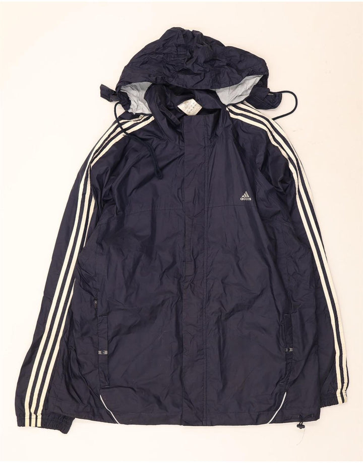Męska kurtka wiatrówka Adidas z kapturem UK 42 XL Granatowy poliester