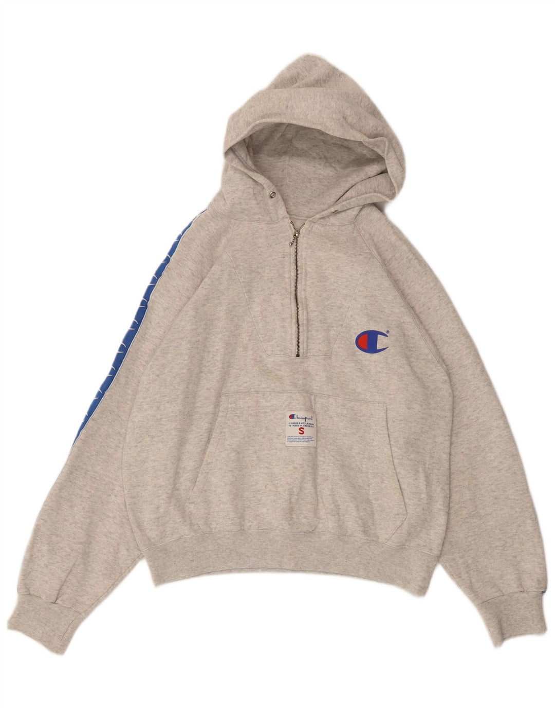 Damska bluza z kapturem typu oversize CHAMPION, z grafiką, UK 10, mała, szara