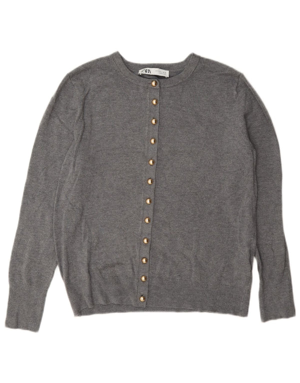 Sweter damski Zara Cardigan UK 14, duży, szary, wiskozowy, klasyczny