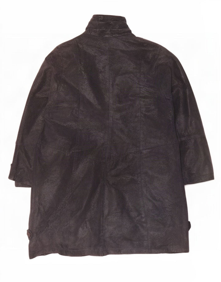 Atwardson Damski płaszcz skórzany oversize EU 36, mały, granatowy