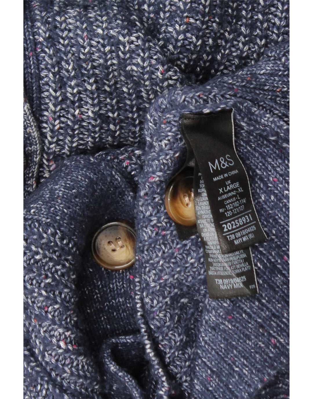 Marks & Spencer Damski sweter oversize UK 18 XL Niebieski nakrapiany