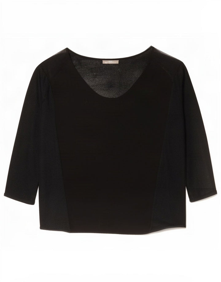 Damski top oversize Zara z rękawem 3/4 UK 14, średni czarny