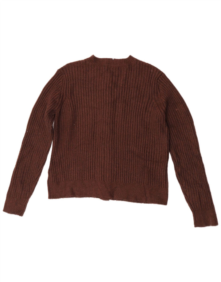Marks & Spencer Damski sweter kardigan UK 14, średni brązowy poliester