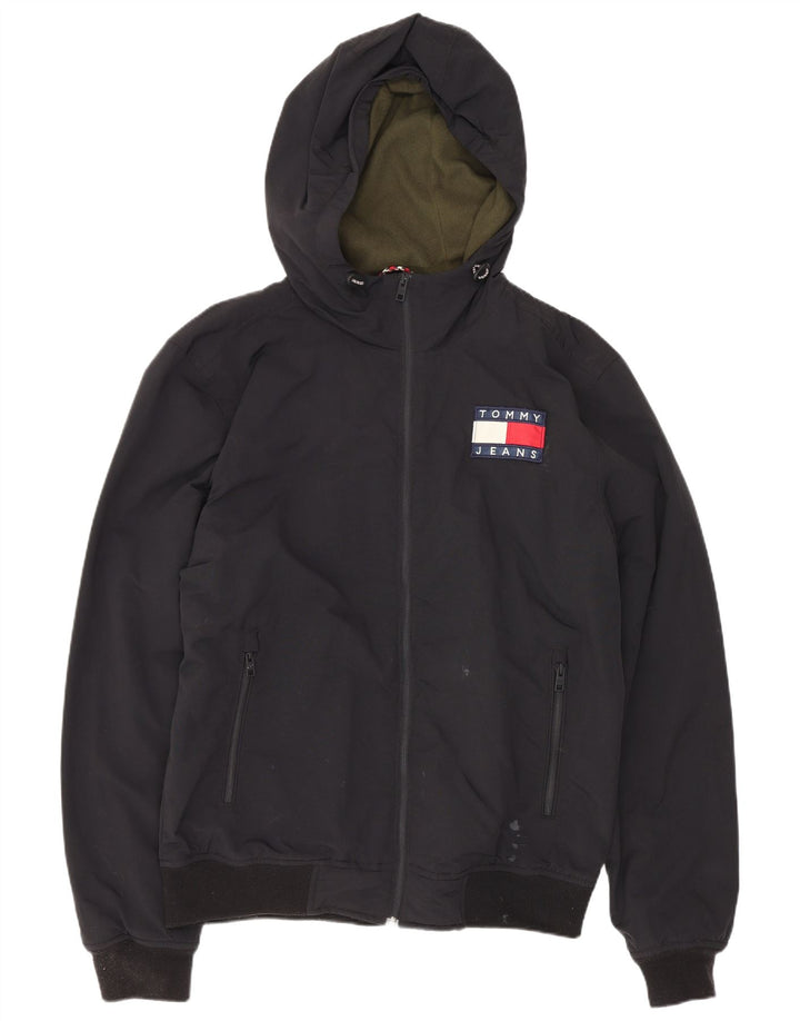 Męska kurtka bomber z kapturem Tommy Hilfiger UK 38 Średni czarny poliamid