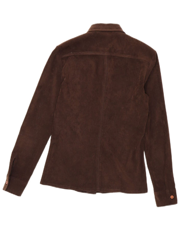 Aksamitna koszula damska Sportstaff UK 14, średni brąz, poliester