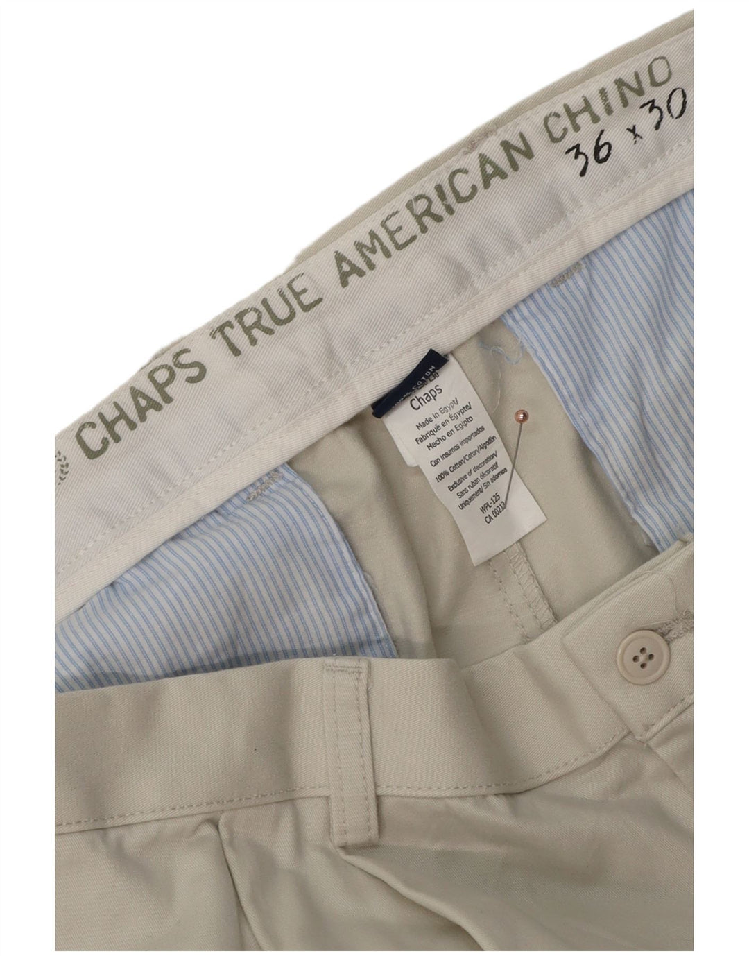 Męskie spodnie Chino CHAPS W36 L30 Biała bawełna