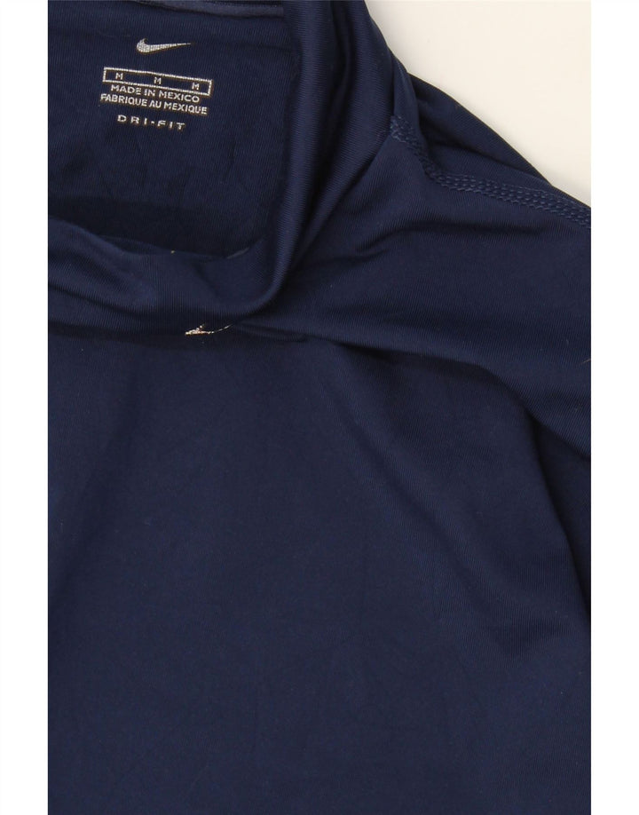 NIKE Womens Dri Fit Top Long Sleeve UK 12 Medium Navy Blue Polyester Vintage Nike and Second-Hand Nike from Messina Hembry 