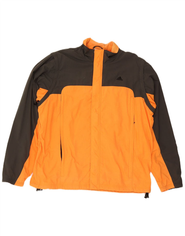 Męska kurtka przeciwdeszczowa Adidas UK 42 XL Pomarańczowy poliester z blokami kolorów