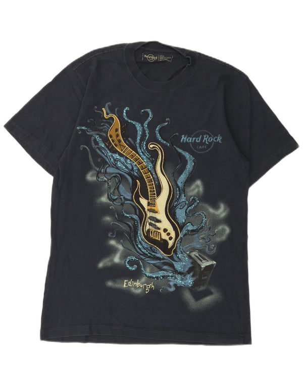 Hard Rock Cafe Mens Edinburgh Graphic T-Shirt Top Small Navy Blue Cotton