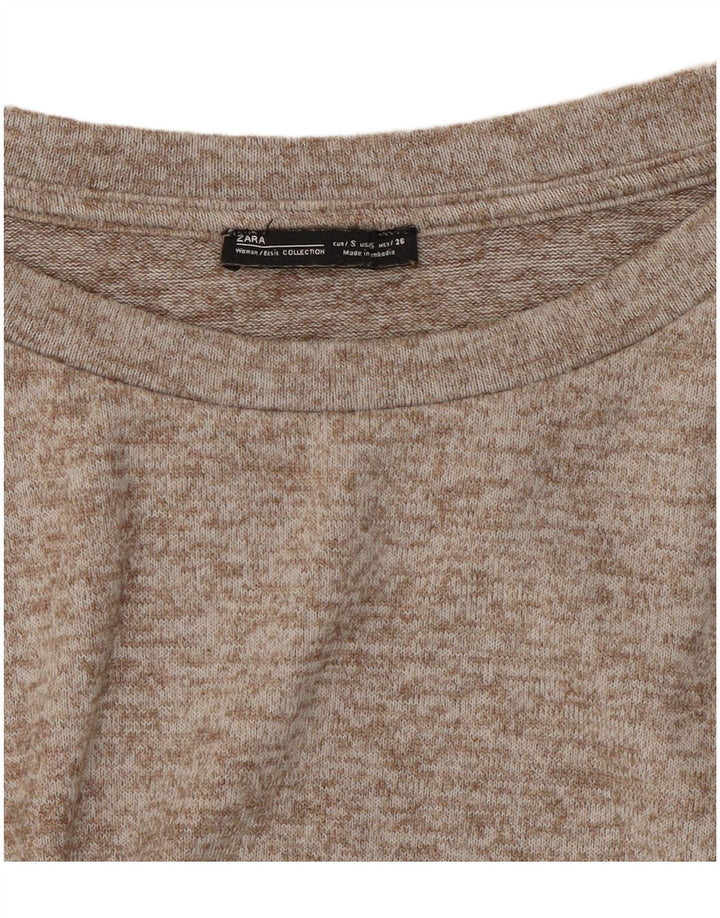 Damski top oversize z długim rękawem Zara UK 10, mały, szary nakrapiany