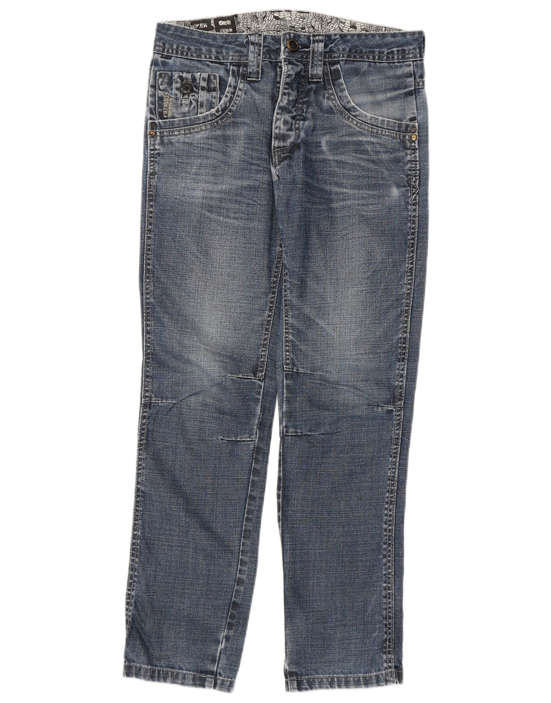 Męskie jeansy Springfield Graphic Straight W28 L30 Niebieskie bawełniane