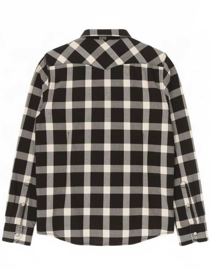 Męska koszula flanelowa Lee Slim Fit, bawełniana w średnią czarną kratkę