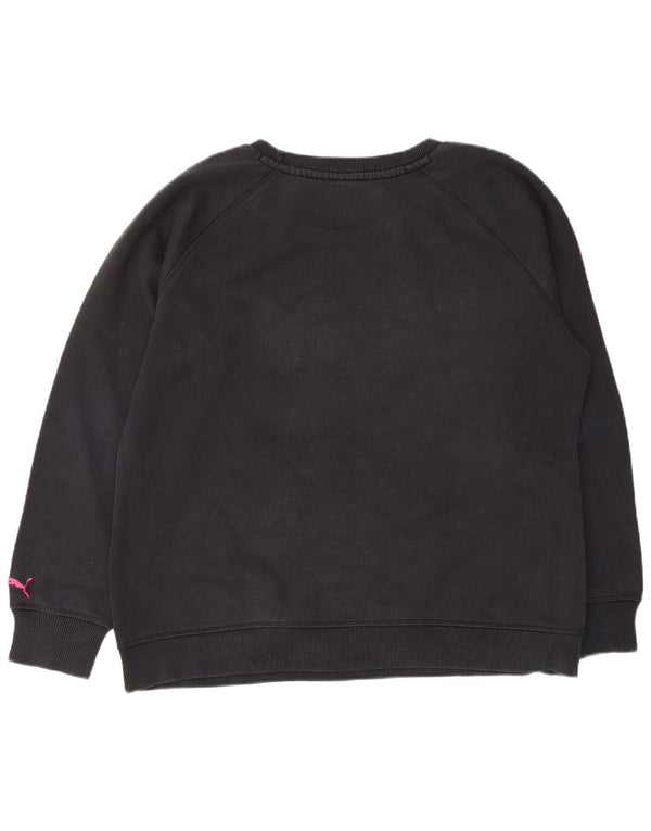 Damska bluza Puma Graphic Jumper UK 16, duża, czarna bawełna