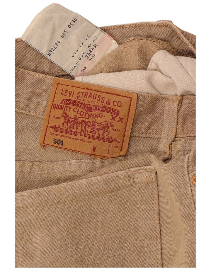 Męskie spodenki jeansowe LEVI'S 501 W32 w kolorze średniego beżu, bawełniane