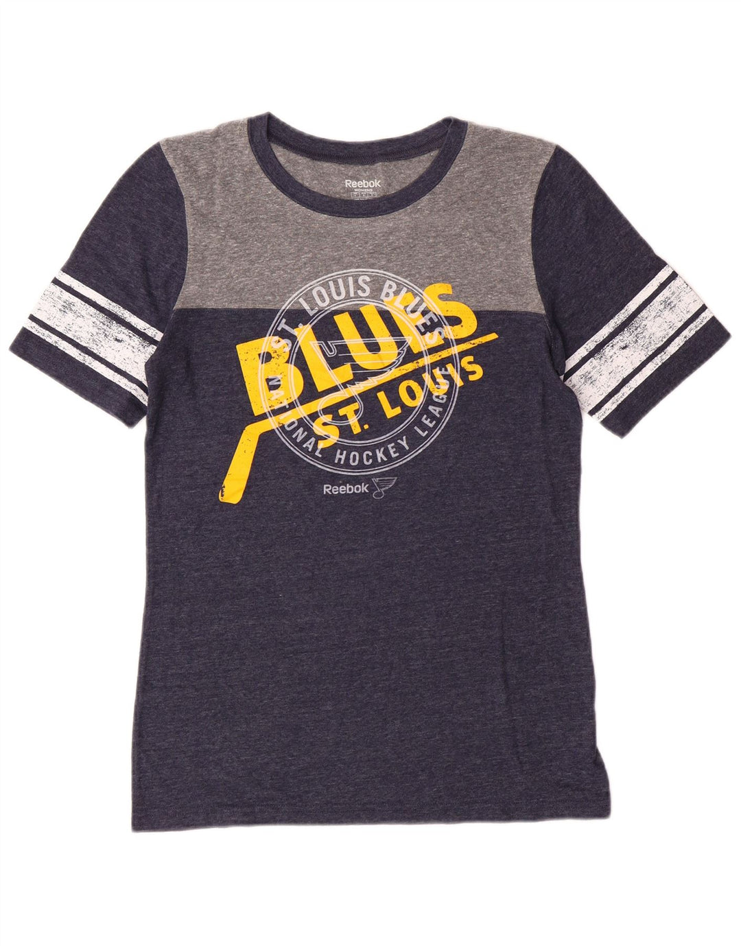 Damska koszulka z grafiką Reebok Top UK 14, duża, granatowa, poliester