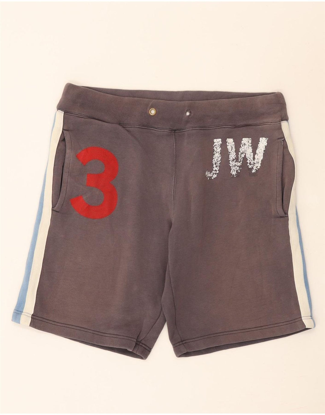 Męskie spodenki sportowe Jack Wills z grafiką, średnioszare, bawełniane z blokami kolorów