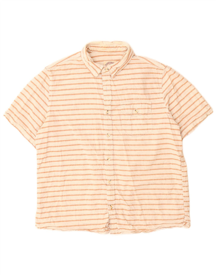 Męska koszula z krótkim rękawem Fat Face, duża, bawełniana w białe paski